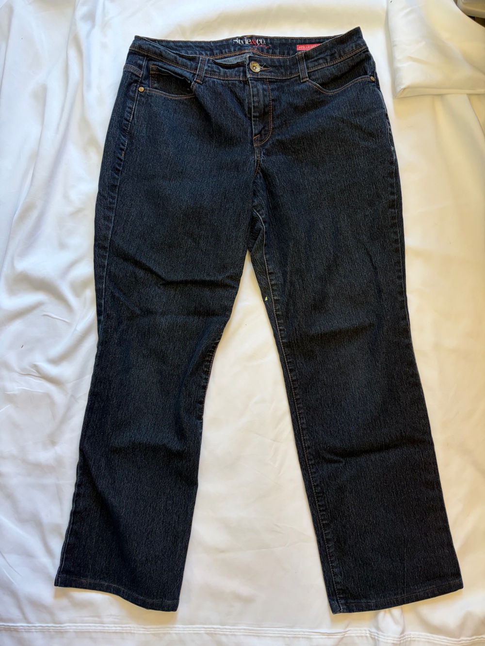 Style & Co. Straight Leg Jeans in Dark Blue Wash